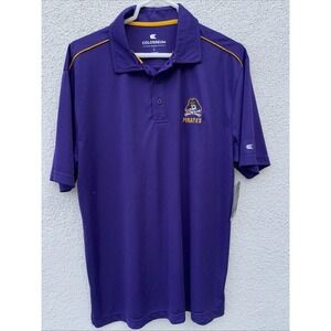 Colosseum ECU East Carolina Pirates Purple Gold Polo Shirt Mens‎ L NWT